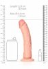 Cielisty zakrzywiony penis dildo na przyssawce  20 cm